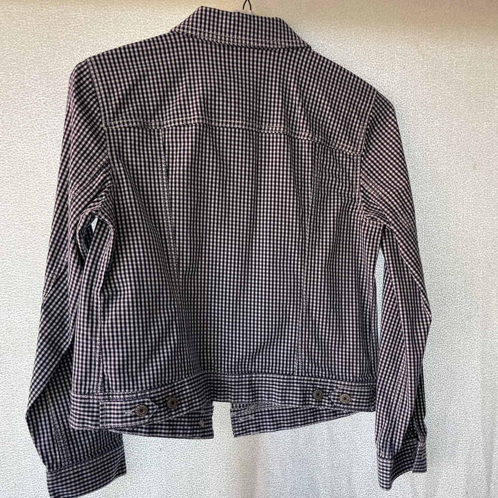 Talbots blue check jean jacket. Size small.